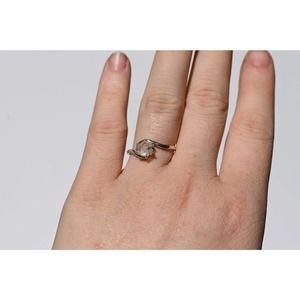 Handmade Raw Diamond Engagement Ring Unique Natural Gemstone Sterling Si…